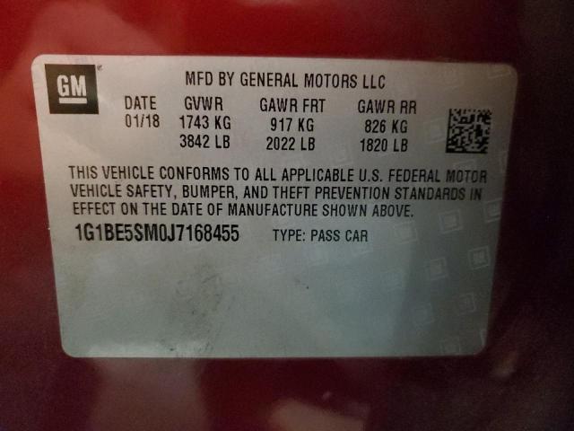 2018 CHEVROLET CRUZE LT - 1G1BE5SM0J7168455