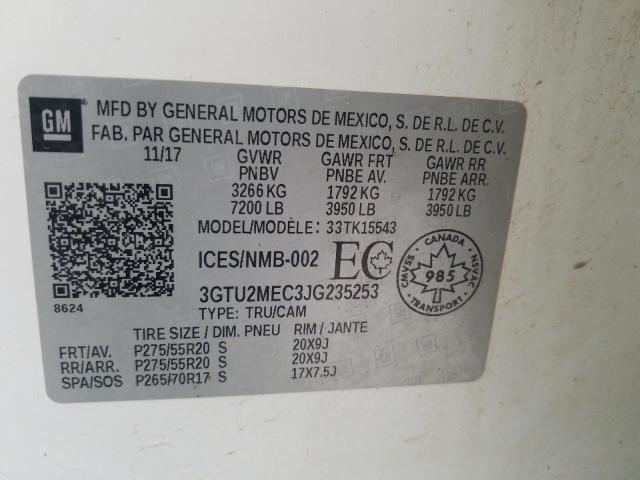 2018 GMC SIERRA K15 - 3GTU2MEC3JG235253