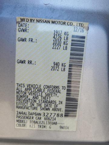 2017 NISSAN ALTIMA 2.5 1N4AL3AP6HN327788