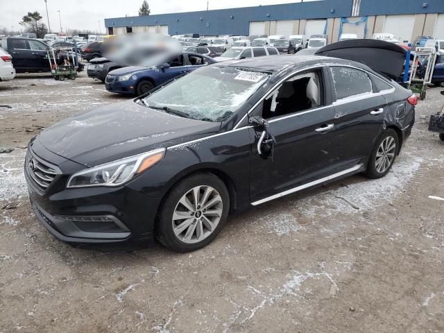 HYUNDAI SONATA SPO 2016 black  gas 5NPE34AF5GH430742 photo #1