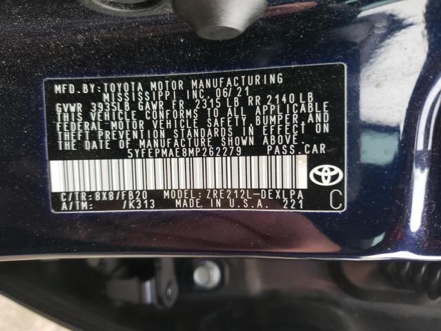 2021 TOYOTA COROLLA LE - 5YFEPMAE8MP262279
