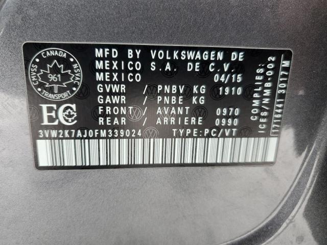 2015 VOLKSWAGEN JETTA BASE - 3VW2K7AJ0FM339024