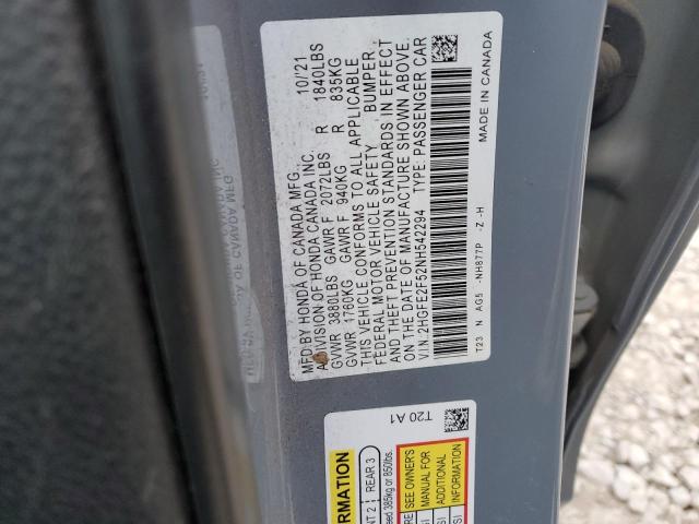 2022 HONDA CIVIC SPOR - 2HGFE2F52NH542294
