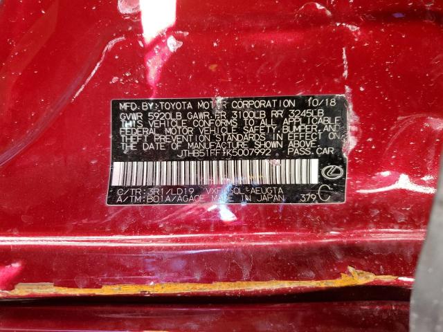 2019 LEXUS LS 500 BAS JTHB51FF1K5007992