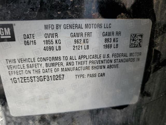 2016 CHEVROLET MALIBU 1G1ZE5ST3GF310267