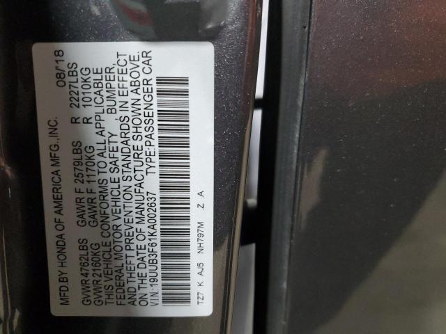 2019 ACURA TLX TECHNO - 19UUB3F61KA002637