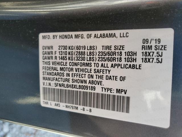 2020 HONDA OTHER 5FNRL6H8XLB009189