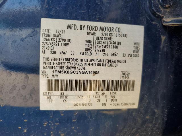 2022 FORD EXPLORER S - 1FM5K8GC3NGA14905