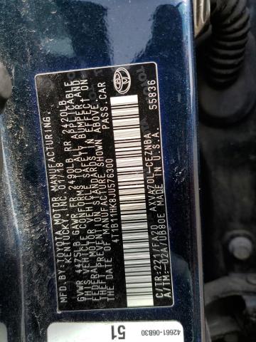 2018 TOYOTA CAMRY L 4T1B11HK8JU576300