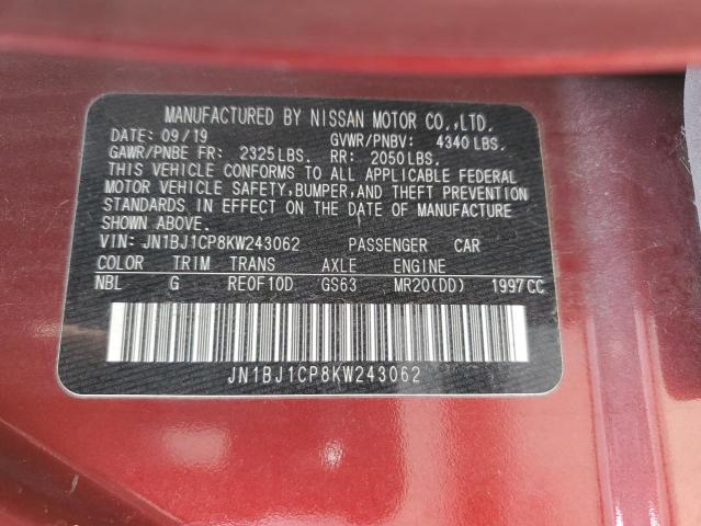 2019 NISSAN ROGUE SPOR - JN1BJ1CP8KW243062