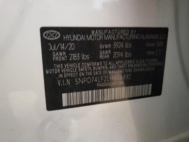 2020 HYUNDAI ELANTRA SE 5NPD74LF2LH606492
