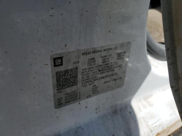 2019 CHEVROLET TAHOE C150 1GNSCBKCXKR215670
