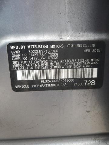 2015 MITSUBISHI MIRAGE DE ML32A3HJ6FH049060