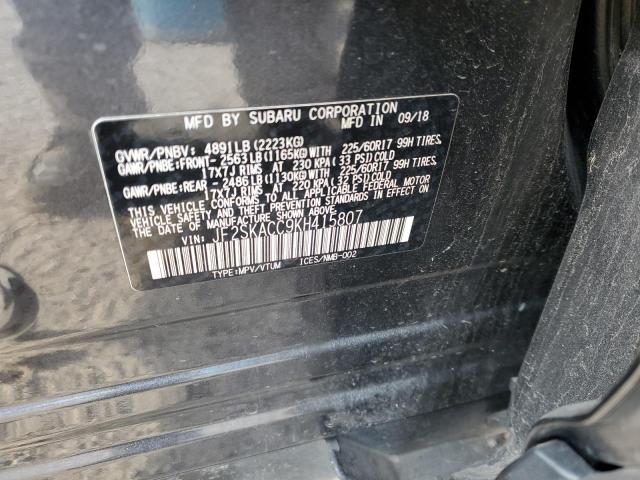 2019 SUBARU FORESTER JF2SKACC9KH415807