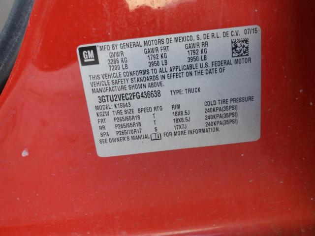 2015 GMC SIERRA K15 - 3GTU2VEC2FG436638