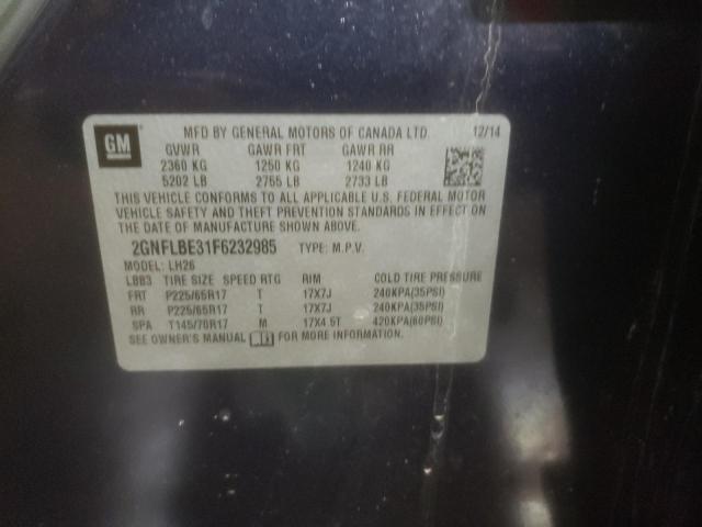 2015 CHEVROLET EQUINOX LT - 2GNFLBE31F6232985