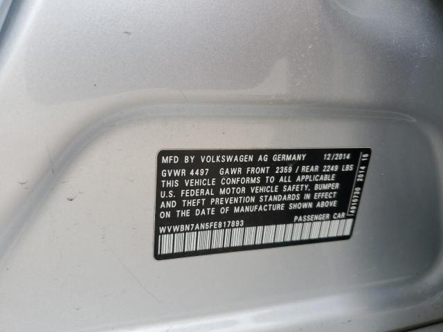 2015 VOLKSWAGEN CC SPORT - WVWBN7AN5FE817893