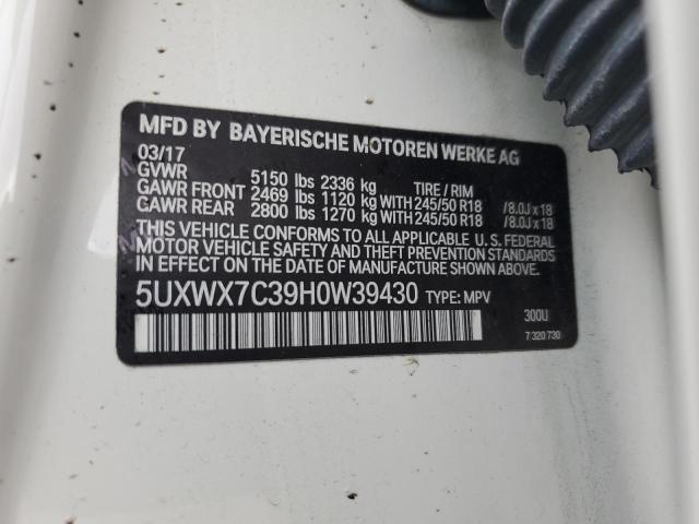 2017 BMW X3 XDRIVE3 - 5UXWX7C39H0W39430