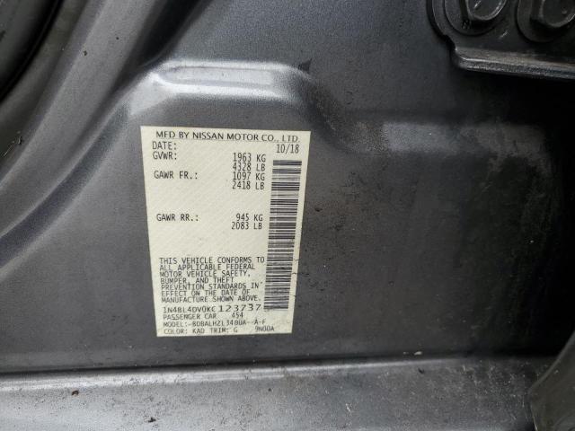 2019 NISSAN ALTIMA SV 1N4BL4DV0KC123737