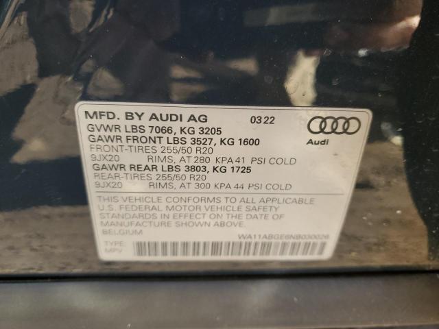 WA11ABGE6NB030026 2022 AUDI E-TRON