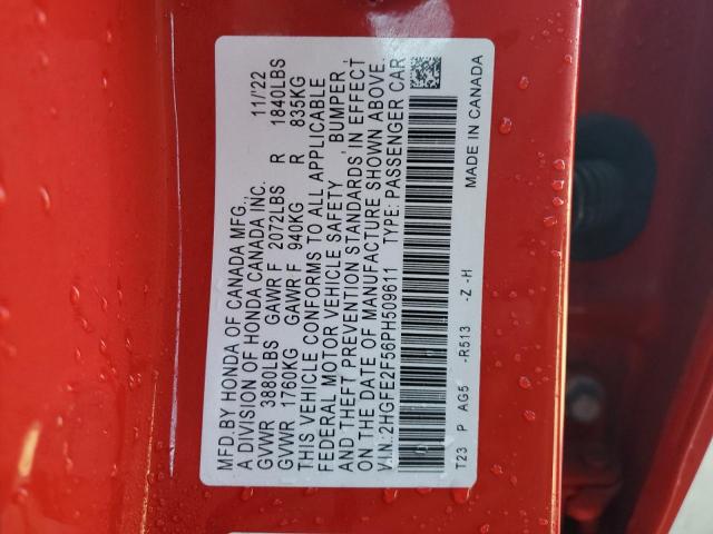2023 HONDA CIVIC SPOR - 2HGFE2F56PH509611