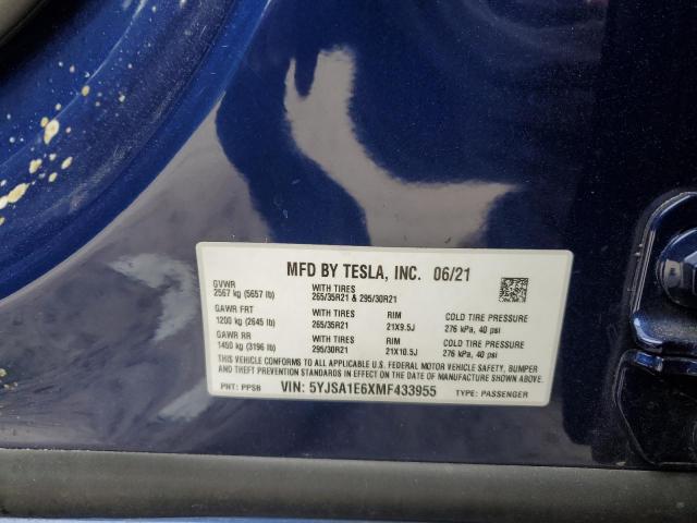 2021 TESLA MODEL S - 5YJSA1E6XMF433955
