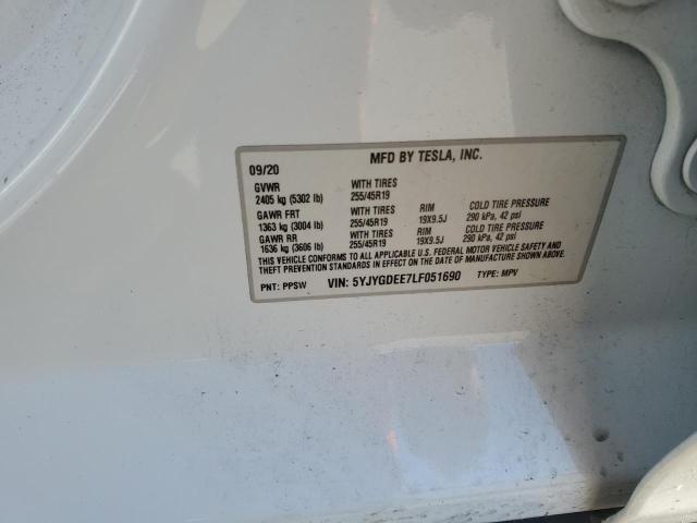 2020 TESLA MODEL Y - 5YJYGDEE7LF051690