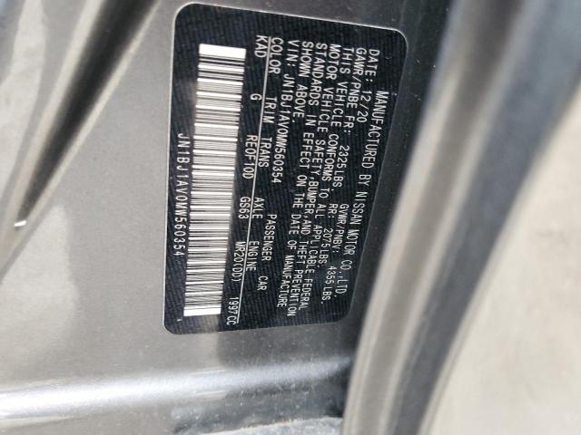 2021 NISSAN ROGUE SPOR JN1BJ1AV0MW560354