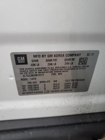 2017 CHEVROLET TRAX 1LT KL7CJLSB2HB172117