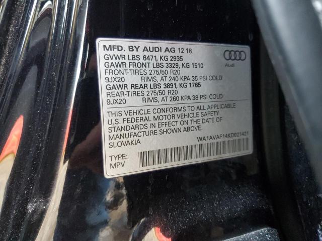 2019 AUDI Q8 PREMIUM - WA1AVAF14KD021421