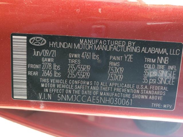 2022 HYUNDAI TUCSON SEL - 5NMJCCAE5NH030061