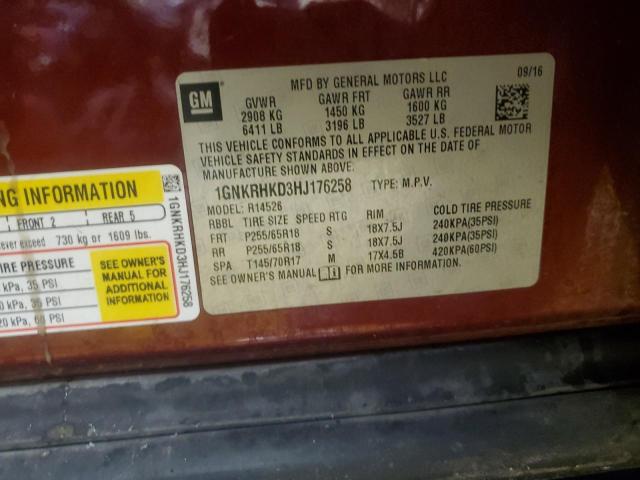 2017 CHEVROLET TRAVERSE L - 1GNKRHKD3HJ176258