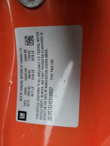 2012 CHEVROLET CAMARO LT - 2G1FC1E34C9190527
