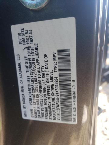 2019 HONDA ODYSSEY EL 5FNRL6H91KB048924