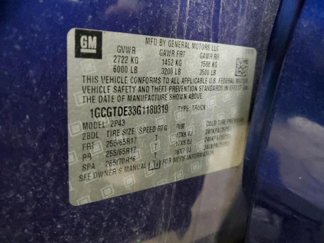 2016 CHEVROLET COLORADO Z - 1GCGTDE33G1180319