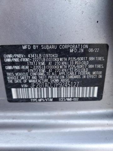 2023 SUBARU CROSSTREK - JF2GTACC7P9245127