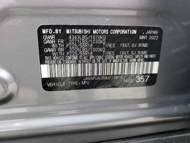 2022 MITSUBISHI OUTLANDER - JA4APUAU6NU013810