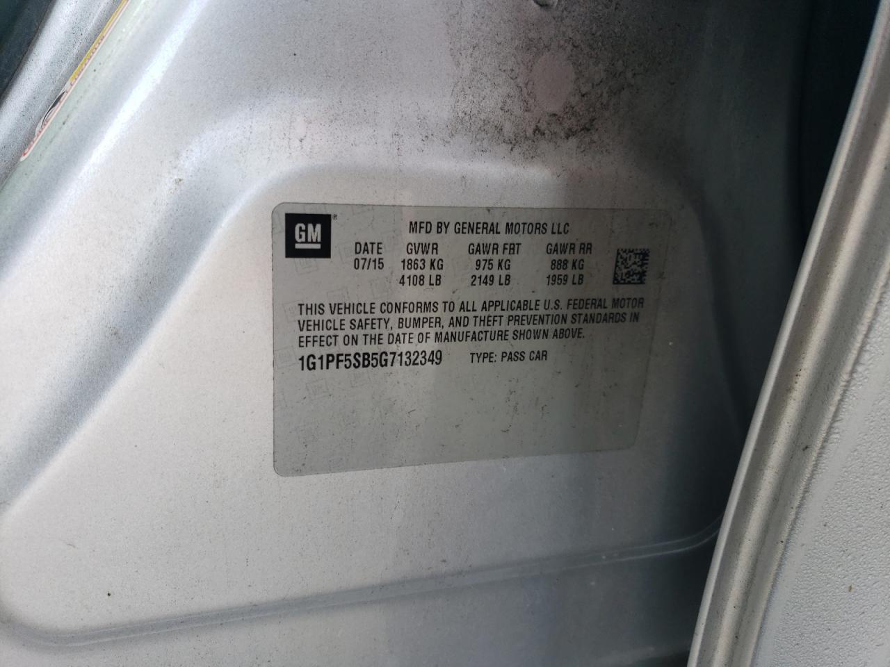 Lot #3310364952 2016 CHEVROLET CRUZE LIMI