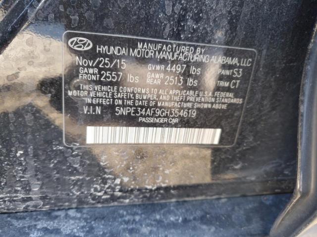 2016 HYUNDAI SONATA SPO - 5NPE34AF9GH354619