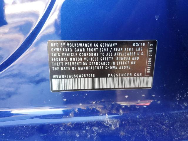 2016 VOLKSWAGEN GOLF R - WVWUF7AU5GW257088