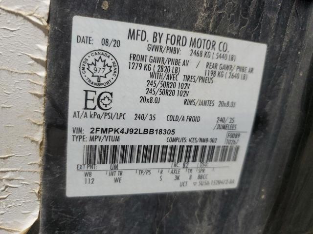 2020 FORD EDGE SEL - 2FMPK4J92LBB18305