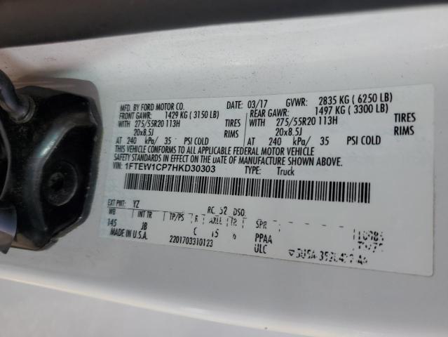2017 FORD F150 SUPER - 1FTEW1CP7HKD30303