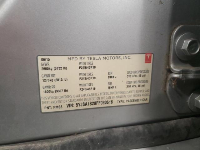2015 TESLA MODEL S 70 5YJSA1S28FF090616