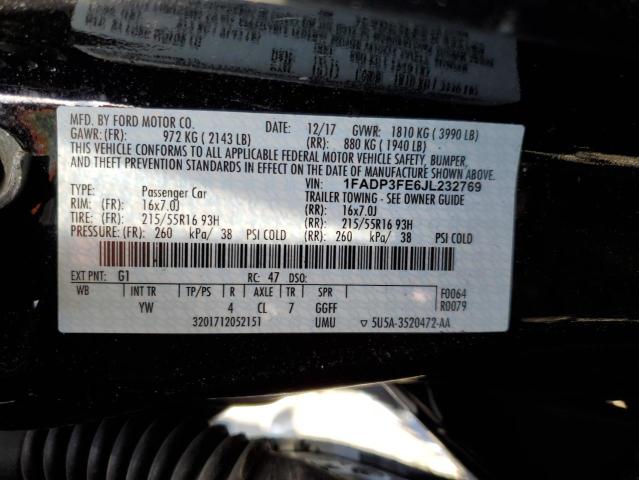2018 FORD FOCUS SE 1FADP3FE6JL232769