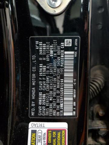 2018 HONDA CLARITY JHMZC5F13JC012248