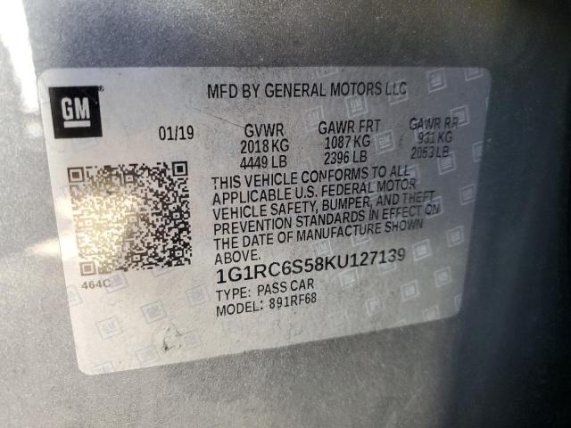 2019 CHEVROLET VOLT LT - 1G1RC6S58KU127139