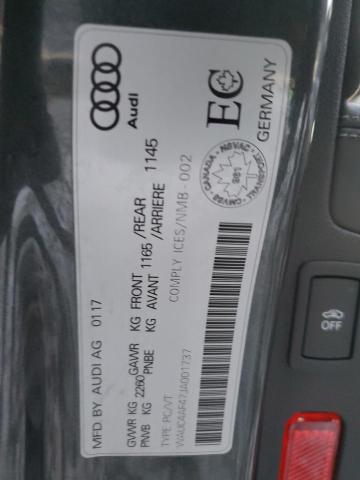 2018 AUDI S4 PRESTIG WAUC4AF47JA001737