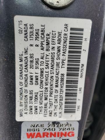2015 HONDA CIVIC SE 2HGFB2F72FH528858