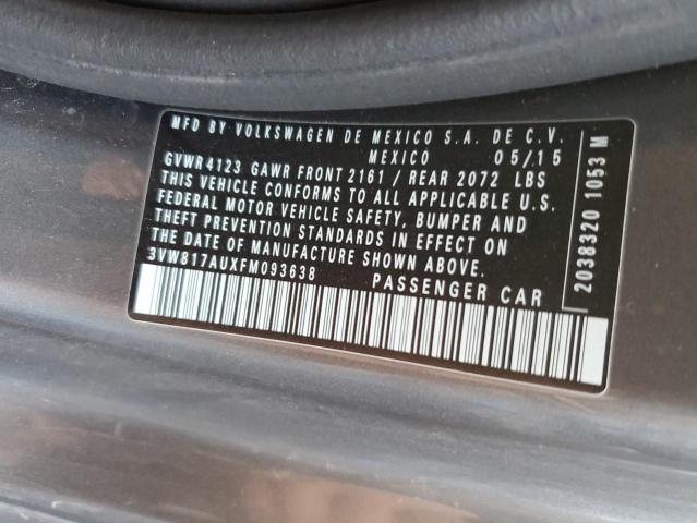 2015 VOLKSWAGEN GOLF 3VW817AUXFM093638