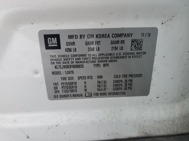 2015 CHEVROLET TRAX LTZ KL7CJNSB3FB088820